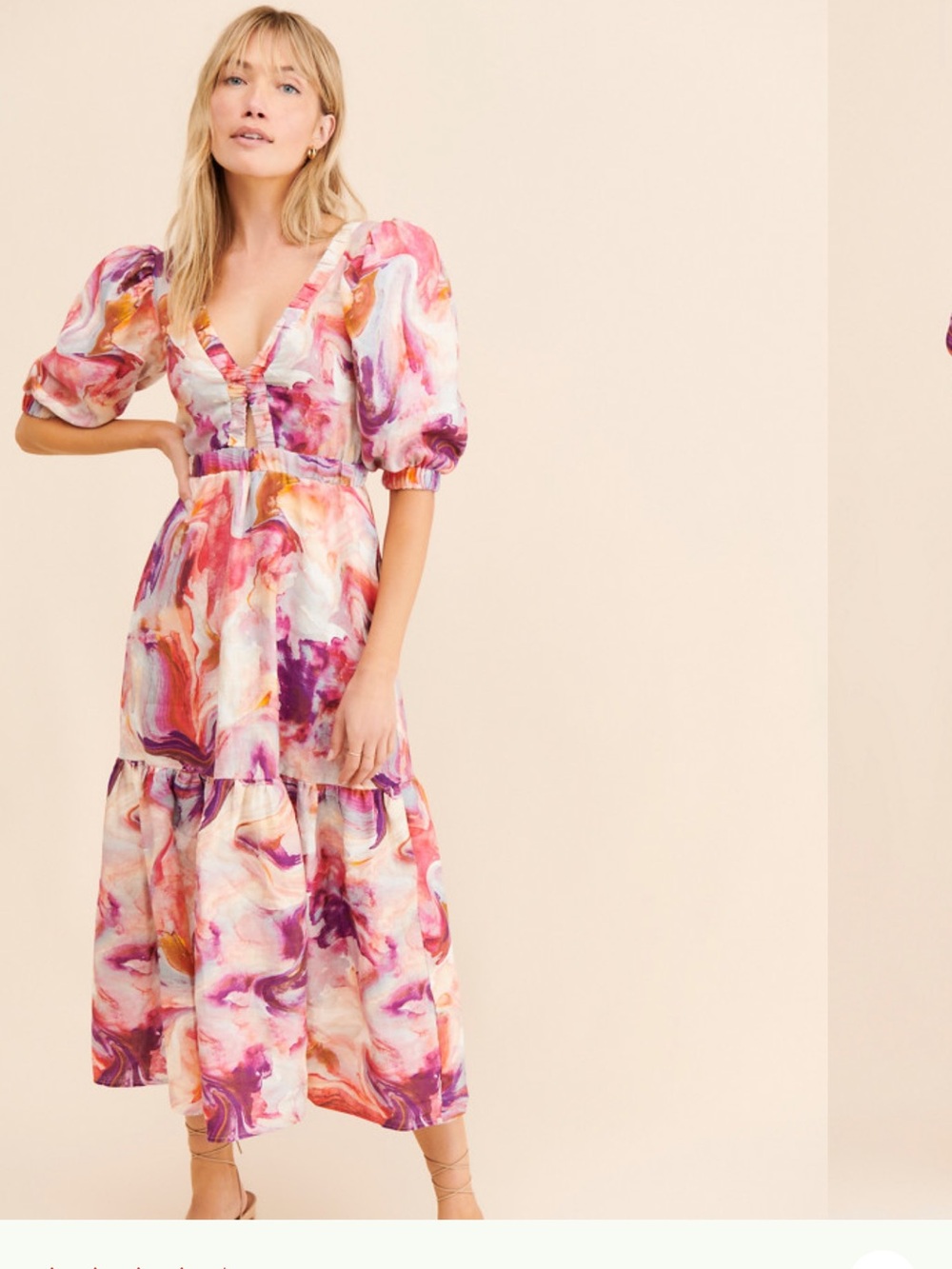 Kachel Watercolor Linen Dress size 4